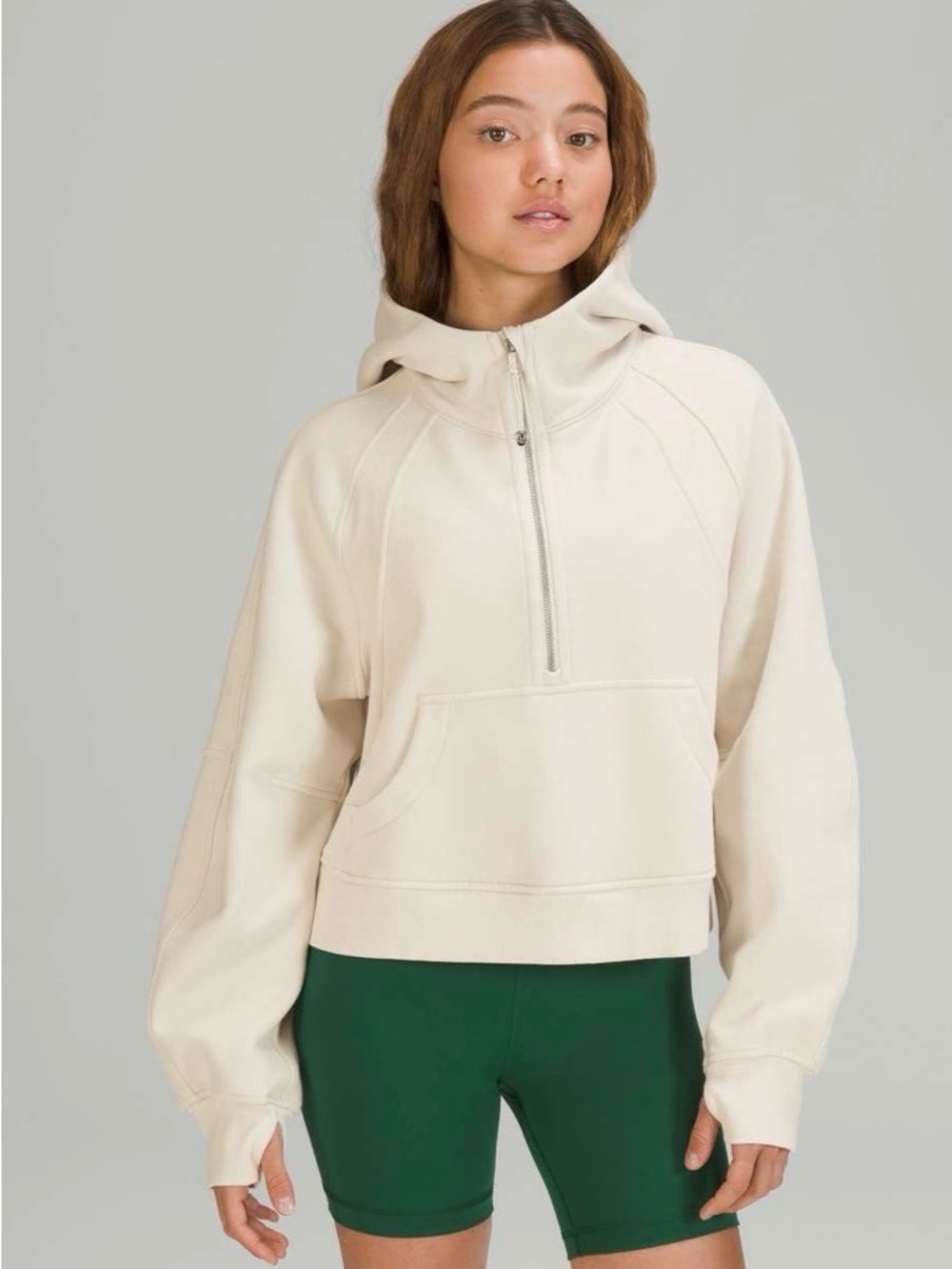 Lululemon Scuba Oversized Half-Zip Hoodie White Opa Size XS/S